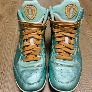 Rare metallic mint “Italia FILA” high top sneakers
